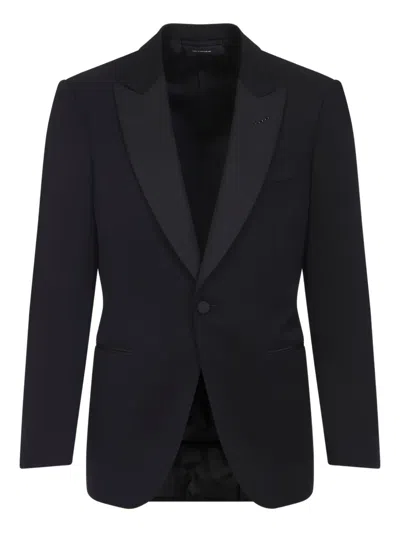 Tom Ford Tuxedo Jacket With Notch Lapel And Pockets In Black