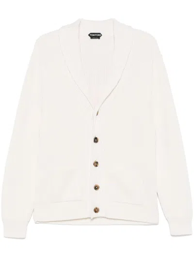 Tom Ford Shawl-lapels Cardigan In White