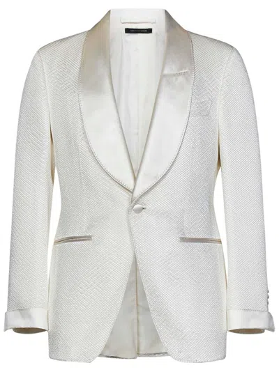 Tom Ford Shawl Lapels Single In White