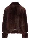 Tom Ford Velvety Sheepskin Jacket In Brown