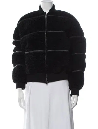 Pre-owned Tom Ford Shearling Bomber Jacket In Black