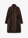 Tom Ford Shearling Coat In Brown