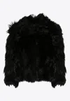 Tom Ford Shearling Fur Coat In Black
