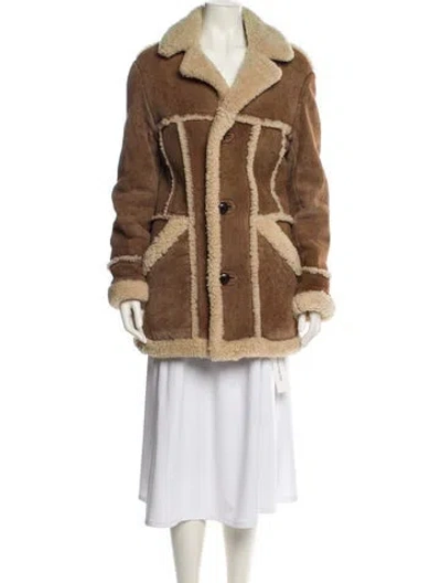 Pre-owned Tom Ford Shearling Fur Coat In Brown