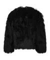 Tom Ford Shearling Fur Coat In Black