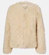 Tom Ford Curly Sheep Shearling Collarless Jacket