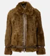 Tom Ford Women Brown Jacket With Adjustable Belt On The Waist In Fur Woman In Green