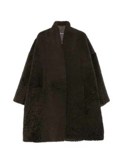 Tom Ford Cashmere Cocoon Jacket Oversized Patchwork Texture In Brown