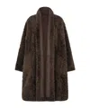 Tom Ford Cashmere Cocoon Jacket Oversized Patchwork Texture In Brown