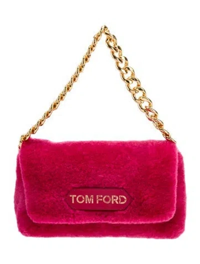 Pre-owned Tom Ford Shearling Top Handle Bag In Pink