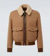 Tom Ford Shearling-trimmed Virgin Wool Blouson In Neutral