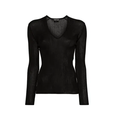 TOM FORD SHEER FINE-RIBBED TOP