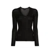 Tom Ford Sheer Fine-ribbed Top Women In Black