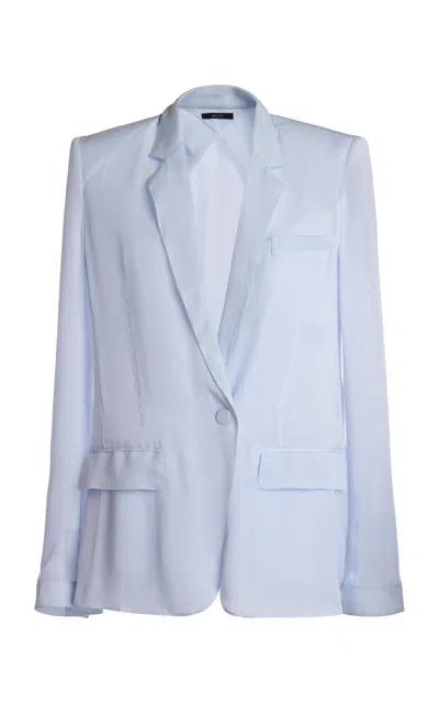 Tom Ford Sheer Silk Fluid Single-breasted Jacket In Light Blue