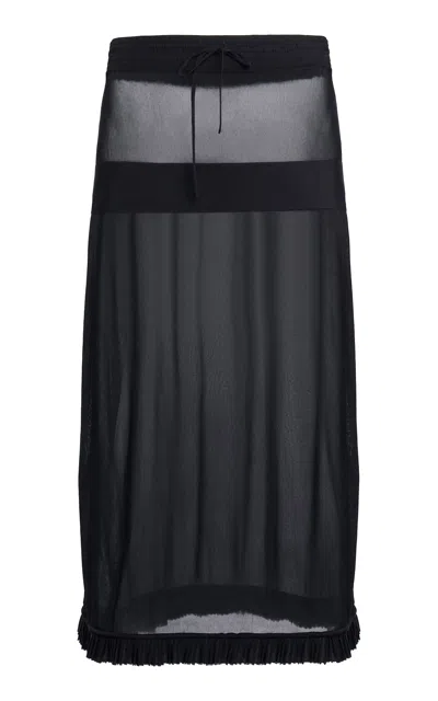 Tom Ford Sheer Silk Tube Slip Skirt In Black