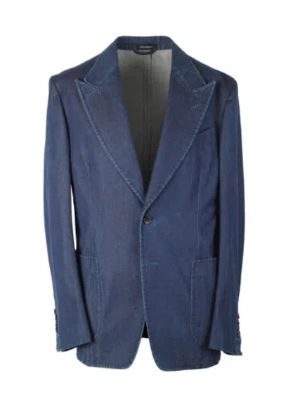 Pre-owned Tom Ford Shelton Blue Denim Sport Coat Size 48 / 38r U.s. Jacket Blazer ...