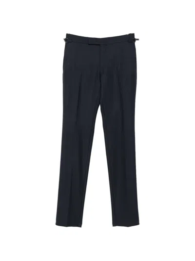 Tom Ford Shelton Check-pattern Trousers In Blue