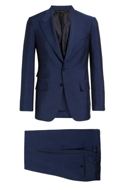 Tom Ford Shelton Cotton & Silk Fine Poplin Suit In Denim Blue