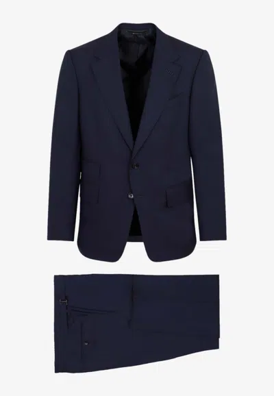 Tom Ford Shelton Notch-lapel Wool Suit In Blue