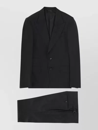 Tom Ford Shelton Overcheck Tailored Two Piece Suit In Black