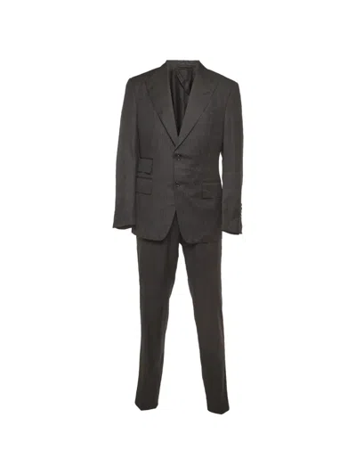 Pre-owned Tom Ford Shelton Pinstripe Suit In Black