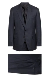 Tom Ford Shelton Shadow Windowpane Check Wool & Silk Suit In Blue