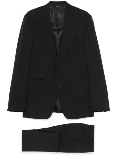 Tom Ford Shelton Single-breasted Wool Suit In Black