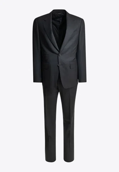 Tom Ford Shelton Single-breasted Wool Suit In Blue