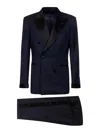 Tom Ford Double-breasted Tailored Suit In Blue