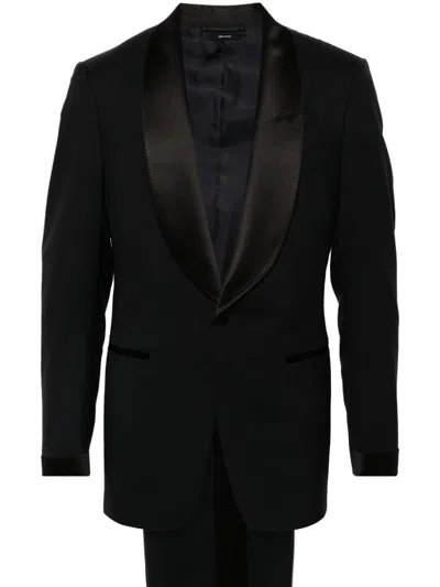 Tom Ford Stretch Wool Tuxedo In Black