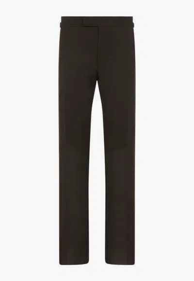 Tom Ford Shelton Tailored Wool Pants In Brown