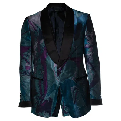 Pre-owned Tom Ford , Shelton Tuxedo Jacket In Blue Purple
