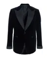 Tom Ford Shelton Tuxedo Jacket In Velluto Con Collo In Raso In Black