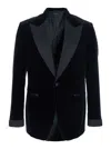 Tom Ford Shelton Tuxedo Jacket In Velluto Con Collo In Raso In Black
