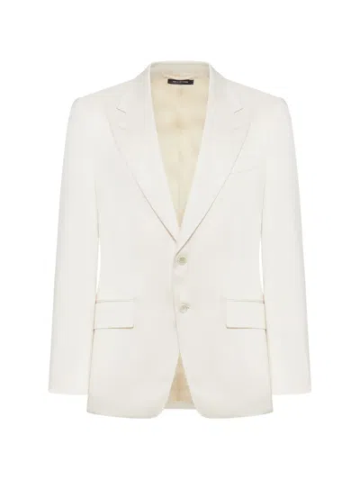 Tom Ford Shelton Two-button Peak-lapel Blazer In Neutral