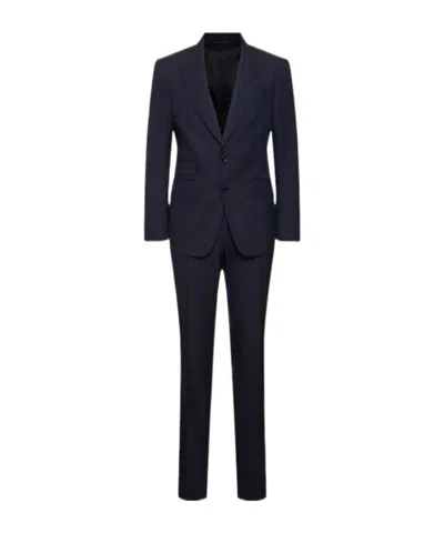 Tom Ford Shelton Wool Single Breasted Suit In Black