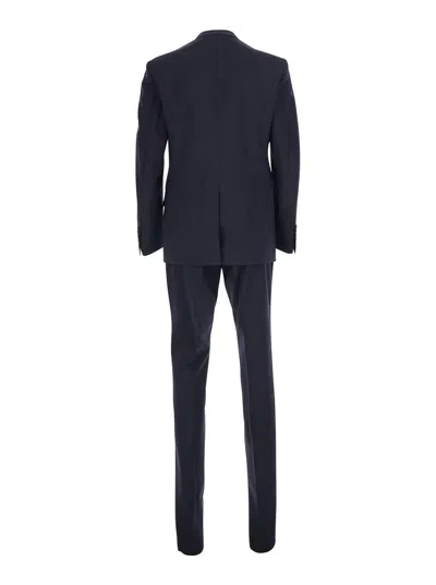 Tom Ford Shelton Wool Single-breasted Suit With Peak Revers And Slim Fit In Blu