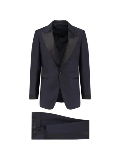 Tom Ford Shelton Evening Suit Silk Lapel Tailoring In Blue