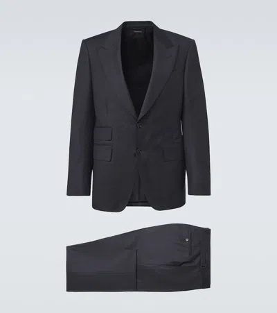 Tom Ford Shelton Wool Suit In Gray