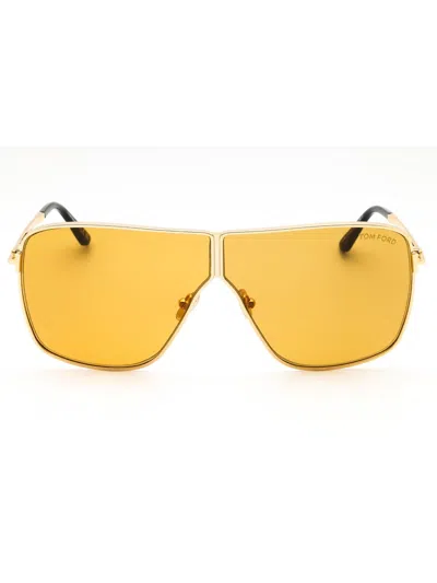 Tom Ford Shield Frame Sunglasses - Unisex Design In Yellow