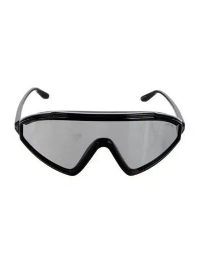 Pre-owned Tom Ford Shield Mirrored Sunglasses In Black