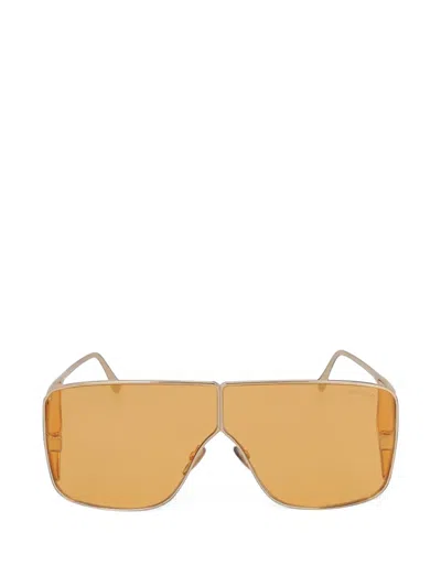 Pre-owned Tom Ford Shield Sunglasses In Gold