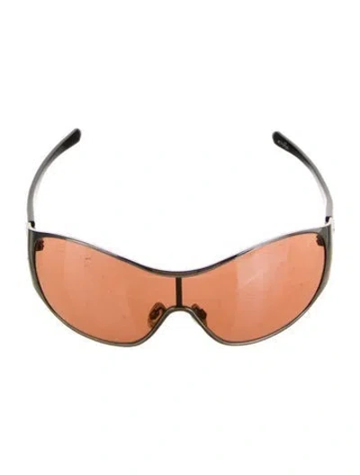 Pre-owned Tom Ford Shield Tinted Sunglasses In Silver