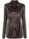 Tom Ford Shimmey Jersey Shirt In Grün