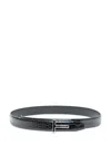 Tom Ford Shiny-effect Crocodile-effect Belt In Black