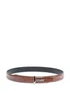 Tom Ford Crocodile-effect Belt In Brown