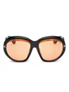 Tom Ford Shiny Black Frame Sunglasses In Multi