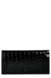 Tom Ford Shiny Croc Embossed Leather Vertical Wallet In Black