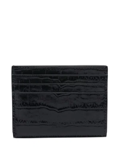 TOM FORD TOM FORD SHINY CROCODILE-PRINT LEATHER CARD HOLDER