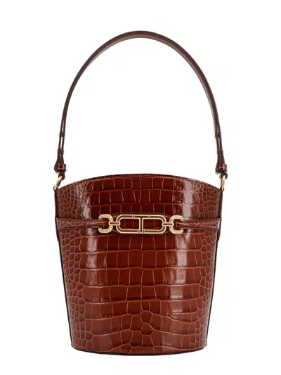 TOM FORD TOM FORD SHINY EMBOSSED MEDIUM BUCKET BAG